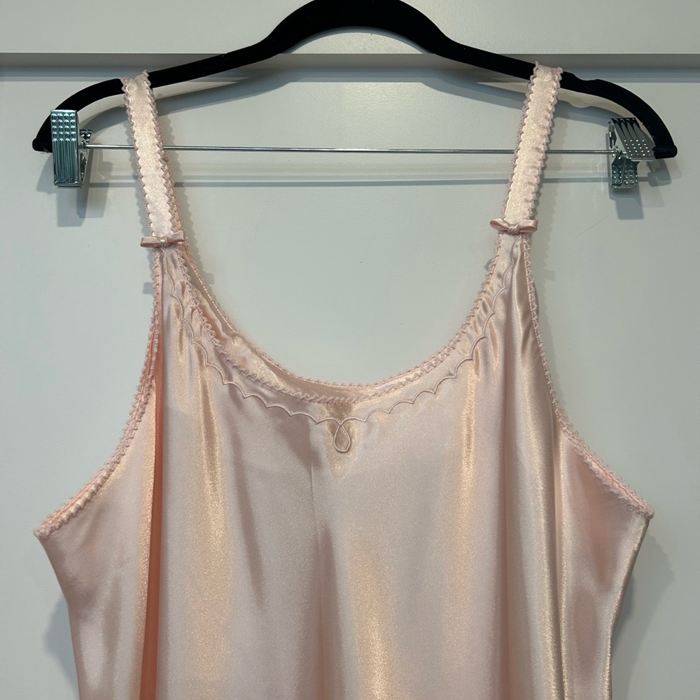Pink satin nightgown or slip dress - Picture 2 of 5